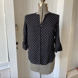 Collective Concepts Roll Tab Print Popover Blouse